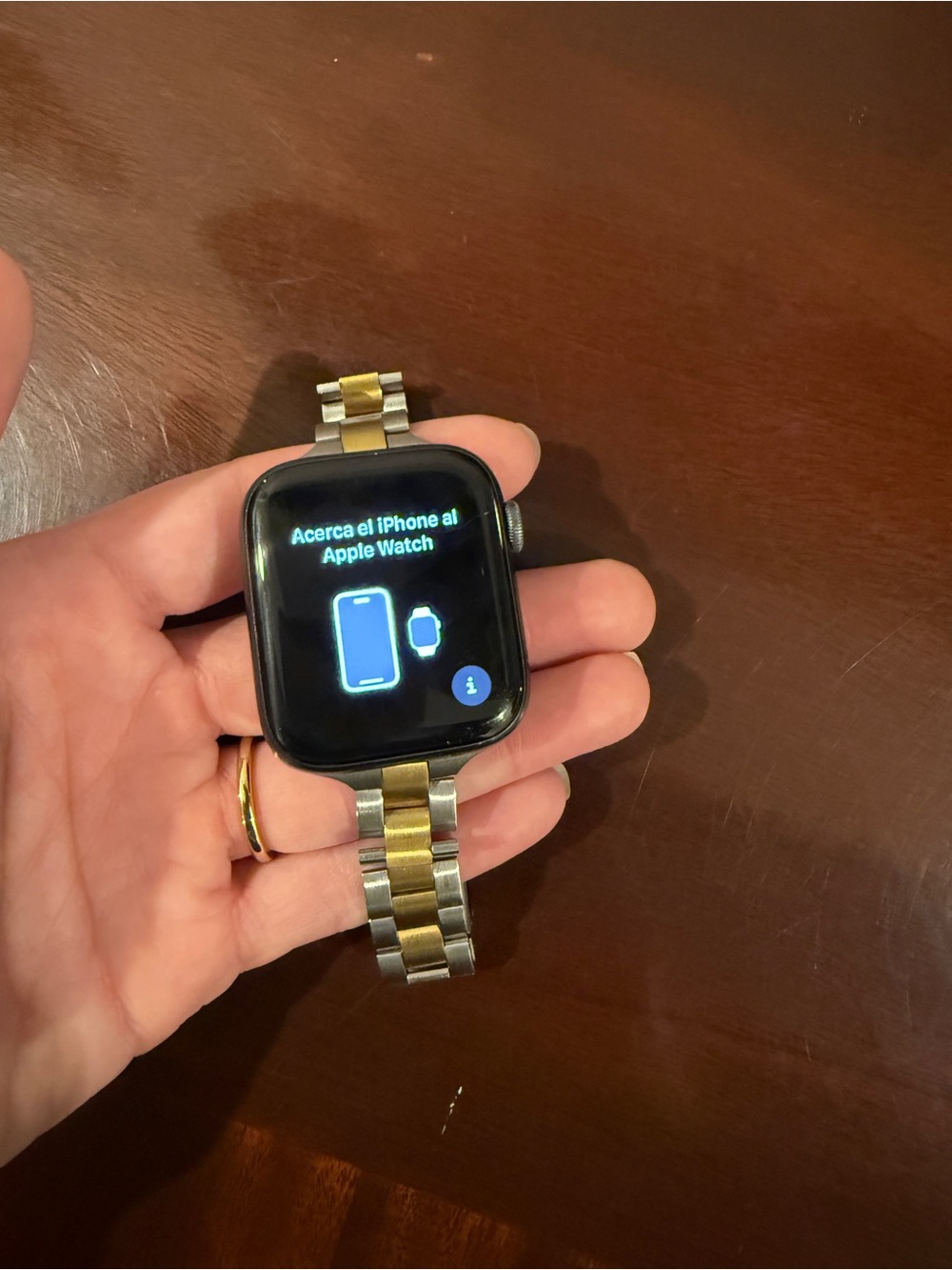 Apple Watch Series 5 44mm with Two-Tone Silver and Gold Stainless Steel Band
